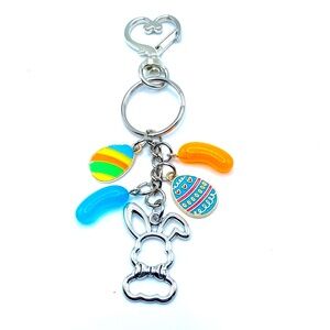 Easter Bunny Eggs And Jelly Beans keychain Bag Charm